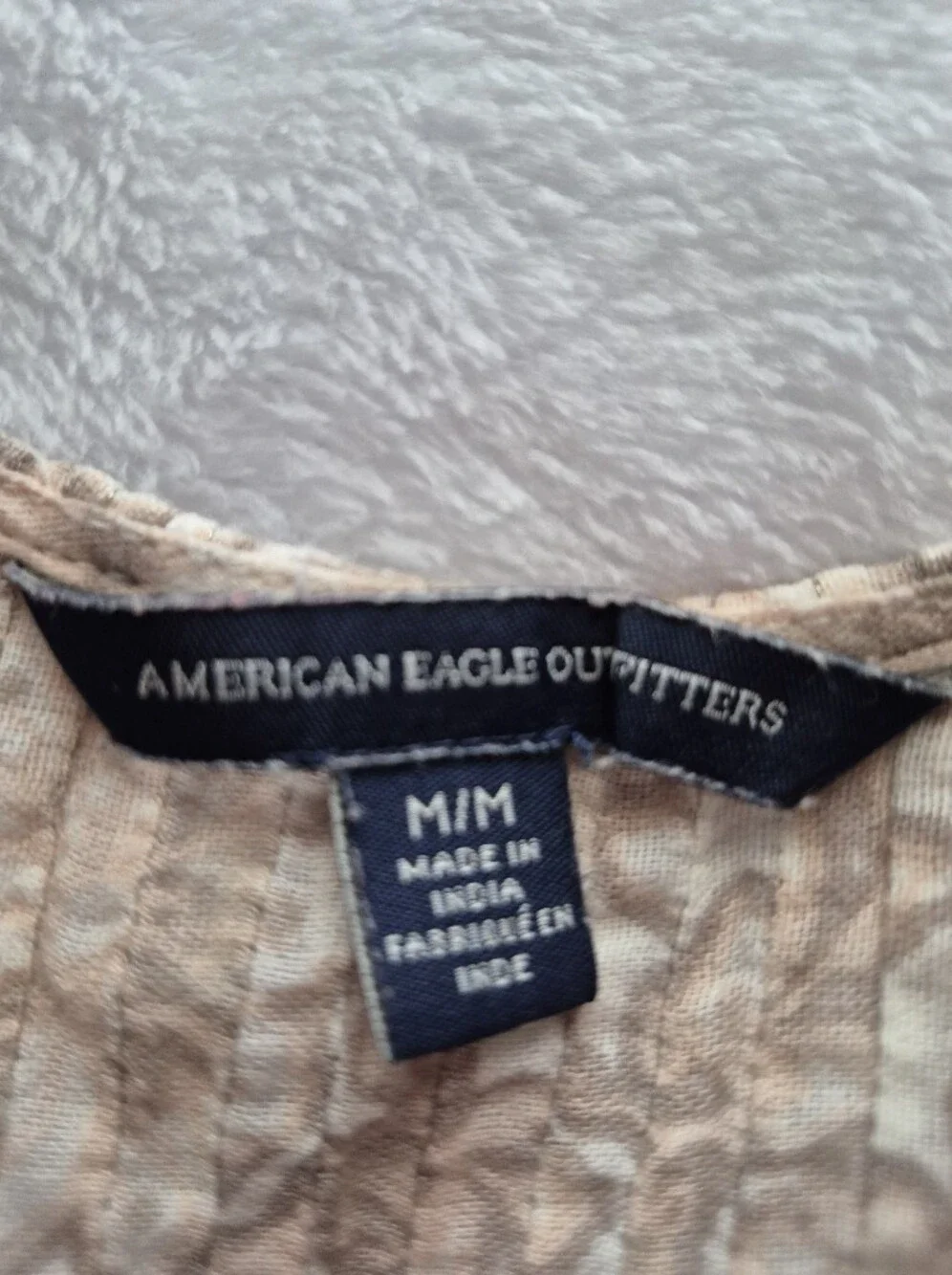 American Eagle Outfitters Beige Floral Lace-Trim Tank - Picture 4 of 6